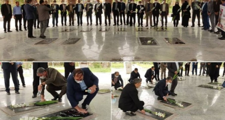 مراسم غبار روبی و عطر افشانی مزار مطهر شهدای ایلام