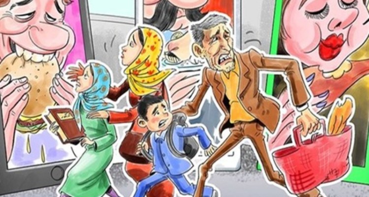 کارتون/سبک زندگی لاکچری معضلی در فضای‌مجازی