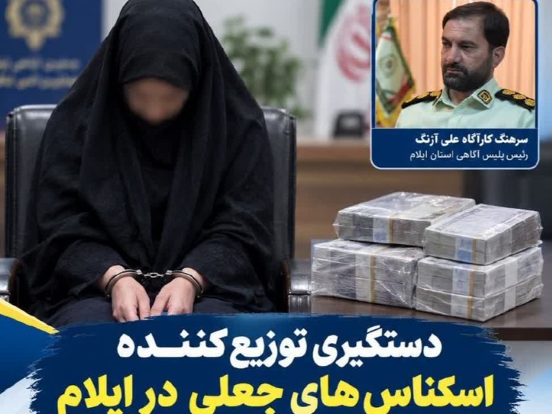 پای اسکناسهای جعلی ۵ میلیون ریالی به بازار ایلام باز شد؛ دستگیری یک زن توزیعکننده پای اسکناسهای جعلی ۵ میلیون ریالی به بازار ایلام باز شد؛ دستگیری یک زن توزیعکننده